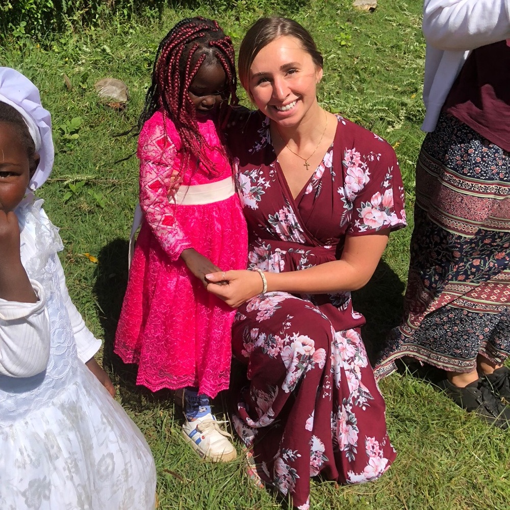 EUC floral cotton maxi maroon